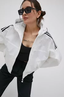 Kurtki damskie - Adidas Originals Originals kurtka Adicolor damska kolor biały przejściowa oversize - grafika 1