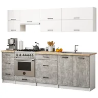 Meble kuchenne - MEBLE KUCHENNE ZESTAW OLIWIA G2 2.4M BIAŁY-BETON - miniaturka - grafika 1