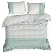 Pościel - Pościel bawełniana 160x200 Nova D biała miętowa dwukolorowa z ozdobną lamówką Eurofirany - miniaturka - grafika 1