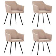 Krzesła - vidaXL Krzesła stołowe, 4 szt., kolor taupe, obite materiałem - miniaturka - grafika 1