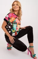 Dresy damskie - Welurowy komplet damski czarny DHJ-KMPL-8899-2.53, Kolor czarny-wzór, Rozmiar uniwersalny, Rue Paris - Primodo.com - miniaturka - grafika 1