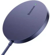 Ładowarki do telefonów - Baseus Ładowarka indukcyjna, magnetyczna Mini3 Qi, MagSafe Wireless Charger 15W, fioletowa - miniaturka - grafika 1