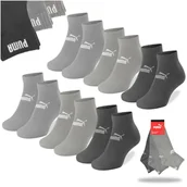 Skarpetki męskie - Puma Skarpety Męskie Zakostki Quarter Zestaw Bawełna Mix Szare 6 par 43/46 - miniaturka - grafika 1