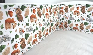 Ochraniacz bawełniany do łóżeczka 40x360 cm - leśne przedszkole - Ochraniacze do łóżeczka - miniaturka - grafika 1