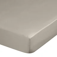 Prześcieradła - Eurofirany Wysokie prześcieradło satynowe z gumką ciemnobeżowe 160x200+30cm ef-prze-sat-gum-be1-160x200+30 - miniaturka - grafika 1