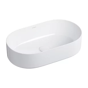 Omnires Mesa Umywalka nablatowa 53,5x31,5 cm biały połysk MESA530BP - Umywalki - miniaturka - grafika 1
