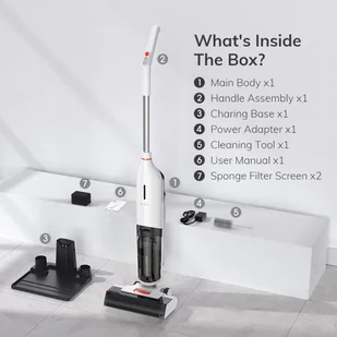 ILIFE W90 Cordless Wet Dry Vacuum Cleaner, 3 in 1 Vacuum Mop and Wash, Self-Cleaning, 700ml Water Tank, 30Mins Runtime - Odkurzacze pionowe - miniaturka - grafika 6