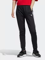 Spodnie sportowe damskie - adidas Spodnie dresowe adicolor IB5916 Czarny Slim Fit - miniaturka - grafika 1