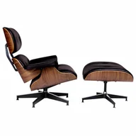 Fotele i krzesła biurowe - King Home Fotel biurowy Lounge HM Premium Szeroki z podnóżkiem T066F.BROWN.SET - miniaturka - grafika 1