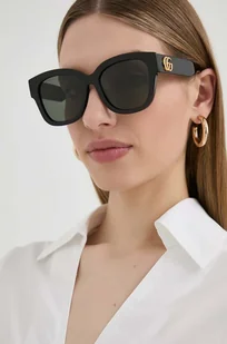 Gucci okulary przeciwsłoneczne damskie kolor czarny - Okulary przeciwsłoneczne - miniaturka - grafika 1