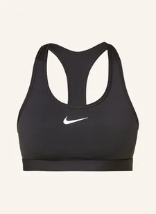 Nike Biustonosz Sportowy Dri-Fit Swoosh Z Siateczką schwarz - Biustonosze - miniaturka - grafika 1