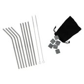 Słomki do napojów - Słomki rurki metalowe do drinków kostki kamienne chłodzące - miniaturka - grafika 1