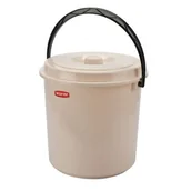 Inne artykuły do sprzątania - Wiadro 12 l z pokrywą beżowe - miniaturka - grafika 1