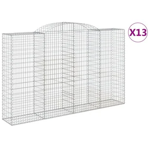 vidaXL Gabiony z wysokim łukiem 13 szt. 300x50x180/200cm Ocynkowane żelazo - Ogrodzenia - miniaturka - grafika 1