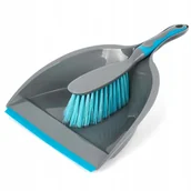 Miotły, szufle, mopy - Zmiotka i szufelka z gumką szaro-turkusowa Tadar - miniaturka - grafika 1