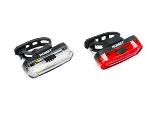 Zestaw lamp p+ t LED JY-6055F + JY-6055T   et/ logo Romet - Lampki rowerowe - miniaturka - grafika 1