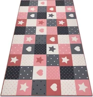 Dywany dla dzieci - Dywan dla dzieci STARS gwiazdy, gwiazdki, dziecięcy, / szary różowy 150x200 cm - miniaturka - grafika 1