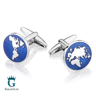 Spinki do mankietów i krawatów - Galante Okrągłe spinki do mankietów Mapa Świata SD-1036 SD-1036/106 - miniaturka - grafika 1