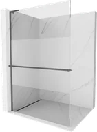 Ścianki i drzwi prysznicowe - Mexen Kioto+ L ścianka prysznicowa z półką Walk-in 110 x 200 cm, transparent/szron, gun metal - 800-110-123-95-35 - miniaturka - grafika 1