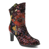 Botki damskie - Czerwone Botki Laura Vita Skórzane Eleganckie Buty Na Obcasie - miniaturka - grafika 1