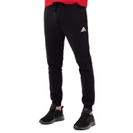 Spodnie sportowe męskie - Spodnie adidas Essentials Fleece Regular Tapered HL2236 - czarne - miniaturka - grafika 1