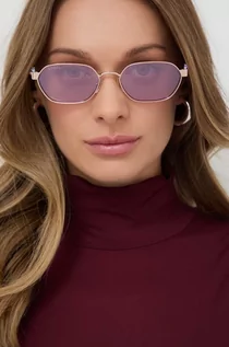 Okulary przeciwsłoneczne - Gucci okulary przeciwsłoneczne damskie kolor niebieski - grafika 1