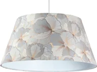 Lampy sufitowe - Lampa wisząca Lumes Srebrna lampa wisząca welurowa w kwiaty - S411-Najra - miniaturka - grafika 1