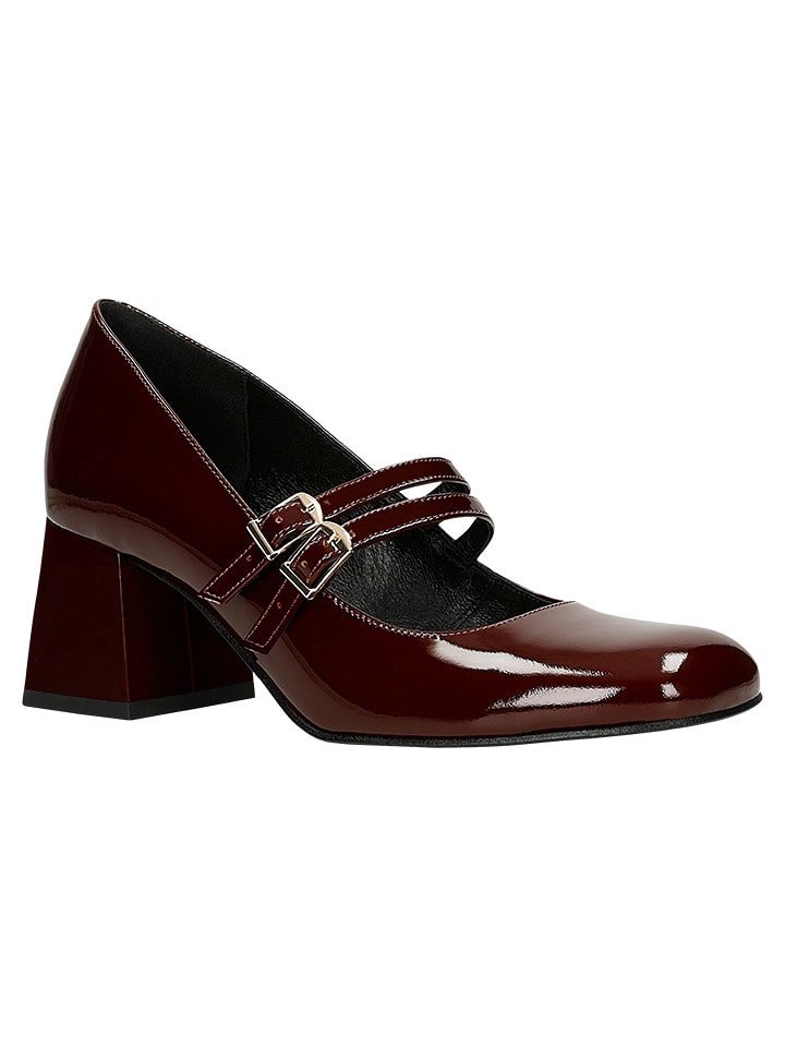 Wojas Skórzane czółenka w kolorze bordowym