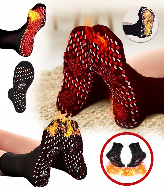 SKARPETY SKARPETKI GRZEJĄCE Z WYPUSTKAMI POBUDZAJĄCE KRĄŻENIE MASAŻ STÓP