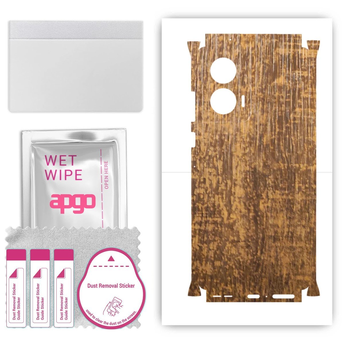 Folia naklejka skórka strukturalna na TYŁ+BOKI do Motorola Edge 50 Fusion - Drewno Dąb Stary - apgo SKINS