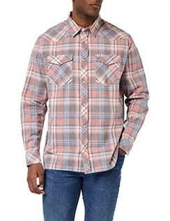 Koszule męskie - Wrangler Męska koszula westernowa, Faded Rose, Medium, różowy, M - grafika 1