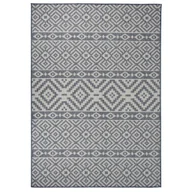 Dywany zewnętrzne - vidaXL Dywan zewnętrzny o płaskim splocie, 140x200 cm, niebieskie pasy - miniaturka - grafika 1
