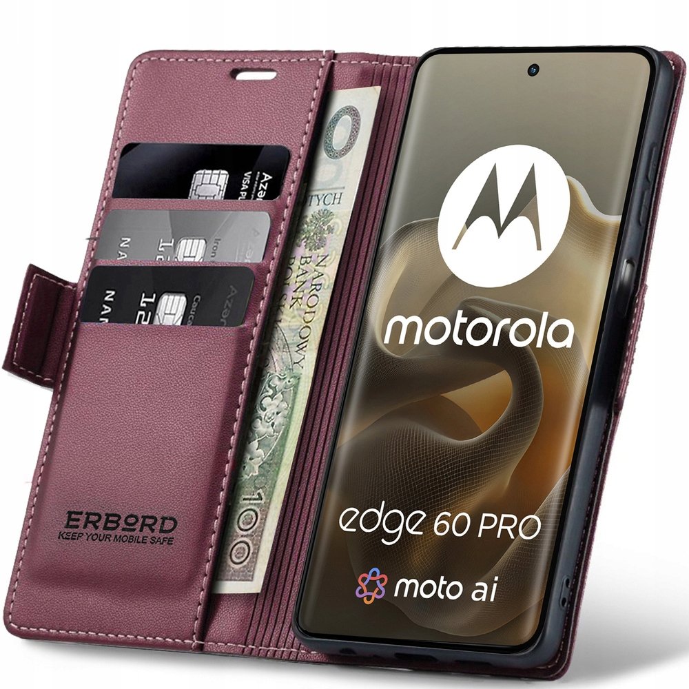 Etui Z Klapką Do Motorola Edge 60 Pro Case Pokrowiec Futerał Portfel