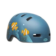 Kaski rowerowe - Kask rowerowy Bell Lil Ripper dziecięcy orzeszek BMX niebieski z rybkami - miniaturka - grafika 1