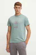 Koszulki męskie - Helly Hansen t-shirt bawełniany męski kolor zielony wzorzysty - miniaturka - grafika 1