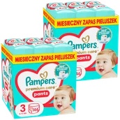 Pieluchy - Zestaw Pampers Premium Care Pants, pieluchomajtki, rozmiar 3, 6-11 kg, 2 x 144 sztuki - miniaturka - grafika 1