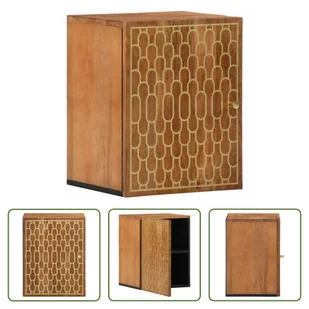 The Living Store Szafka łazienkowa 38x33x48 cm lite drewno mango - Szafki łazienkowe - miniaturka - grafika 1