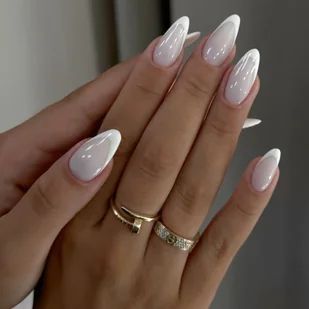 TEMU 10 sztuk ręcznie robionych białych paznokci w stylu francuskim, eleganckich i minimalistycznych, wiosennych, sztucznych. - Akcesoria do paznokci - miniaturka - grafika 1