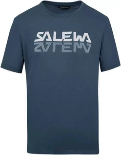 Koszulki sportowe męskie - Koszulka Salewa REFLECTION DRI-REL M S/S TEE - premium navy melange - grafika 1