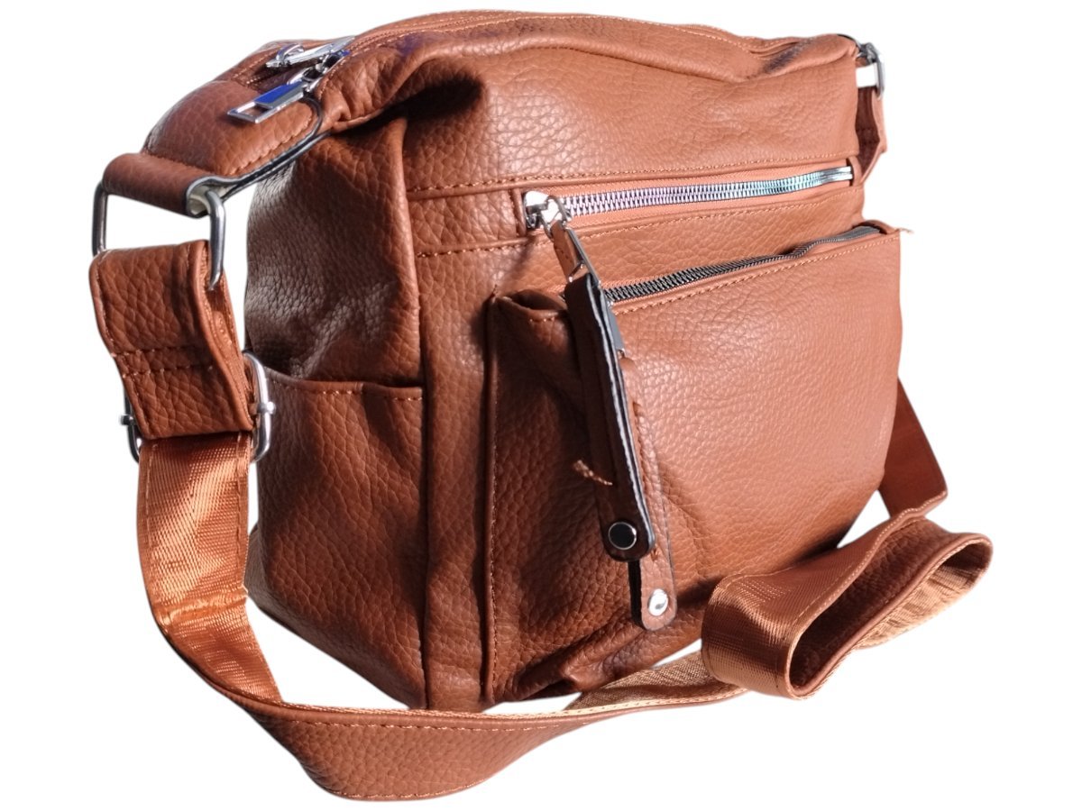 Torebka Damska, Miejska Stylowa Mała Listonoszka na Ramię, Kolor Brązowy