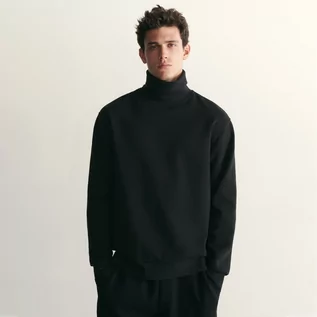 Bluzy męskie - Reserved Bluza z wysoką stójką - Czarny - grafika 1