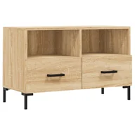 Szafki RTV - vidaXL Szafka pod TV dąb sonoma 80x36x50 cm materiał drewnopochodny - miniaturka - grafika 1