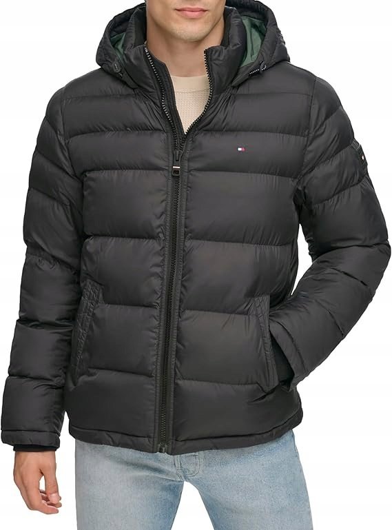 TOMMY HILFIGER KURTKA MĘSKA CZARNA ZAMEK XL 1JQA