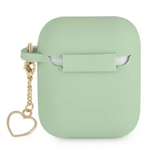Guess GUA2LSCHSN AirPods cover zielony/green Silicone Charm Heart Collection - Akcesoria do słuchawek - miniaturka - grafika 2