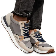 Sneakersy męskie - Buty Sportowe Miejskie Eleganckie Sneakersy Męskie Szare Ripole 41 - miniaturka - grafika 1