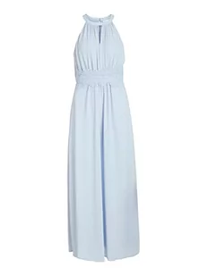 Vila Damska sukienka maxi, plisowana, wiązana na szyi, Kentucky Blue/Detail:elastic, 34 - Sukienki - miniaturka - grafika 1