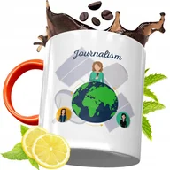 Kubki - KUBEK POMARAŃCZOWY DLA DZIENNIKARZA PREZENT z Nadrukiem ze Zdjęciem + Opakowanie na prezent (wzór 03) - miniaturka - grafika 1