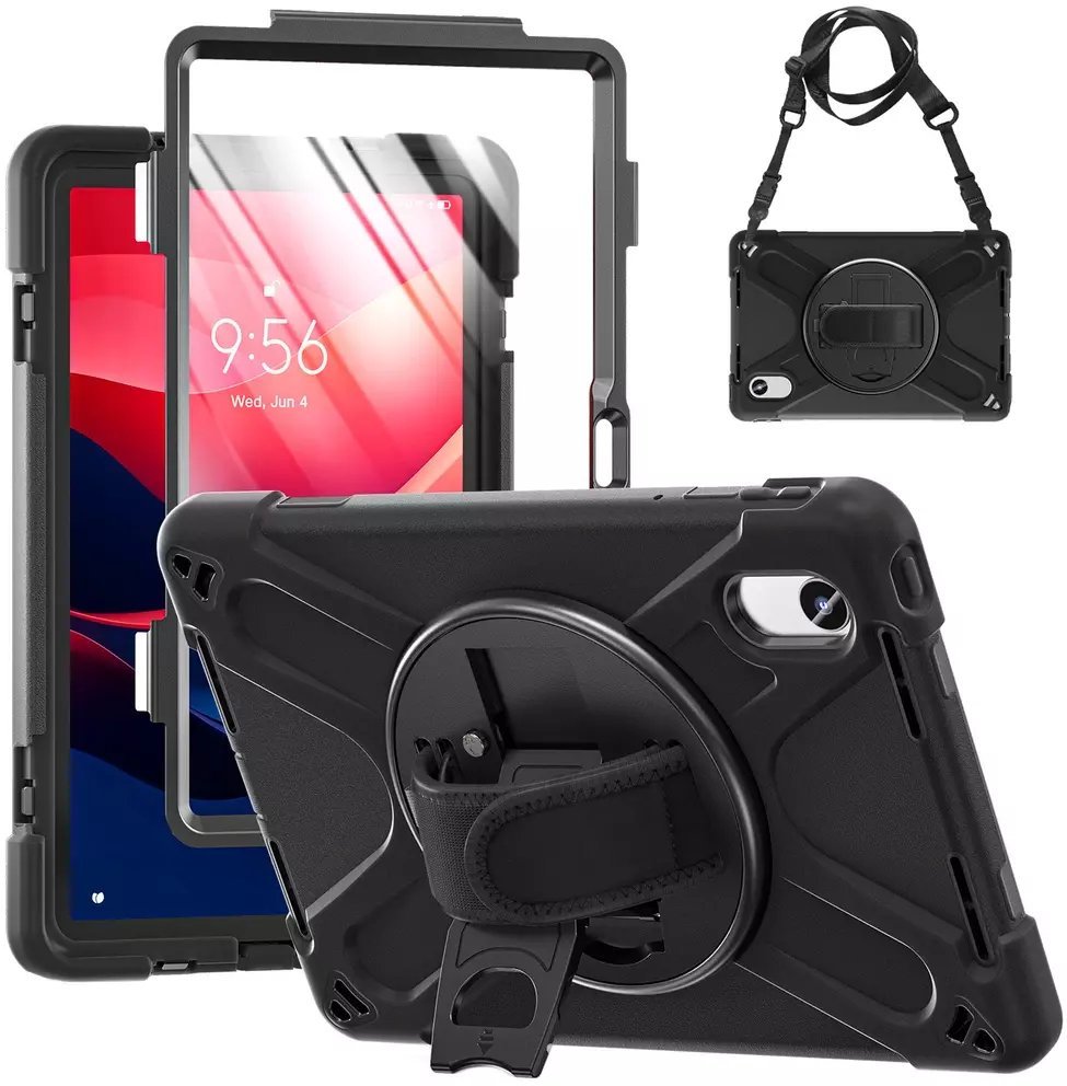 Etui na tablet 4kom.pl Etui Shockproof z uchwytem do Lenovo Tab M11 10.95 TB330FU TB330XU TB331FC, czarne