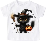 Koszulki dla dziewczynek - koszulka na dzień dyni z kotem kotdynia15 - miniaturka - grafika 1