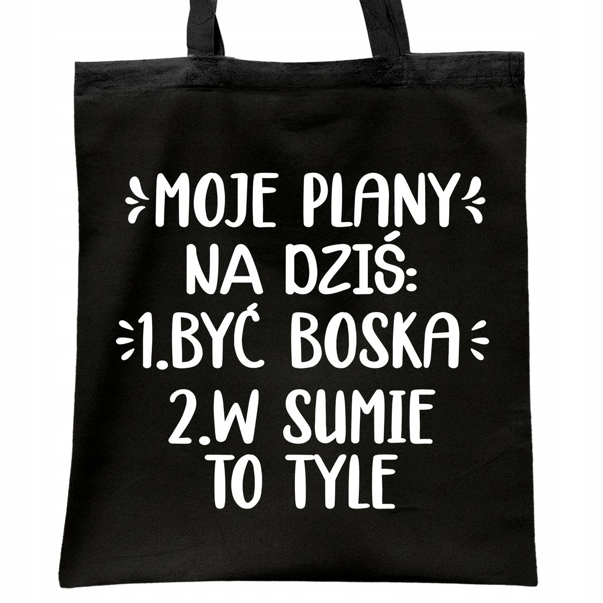 Torba bawełniana czarna na zakupy Dzień Kobiet Dla Kobiety Prezent